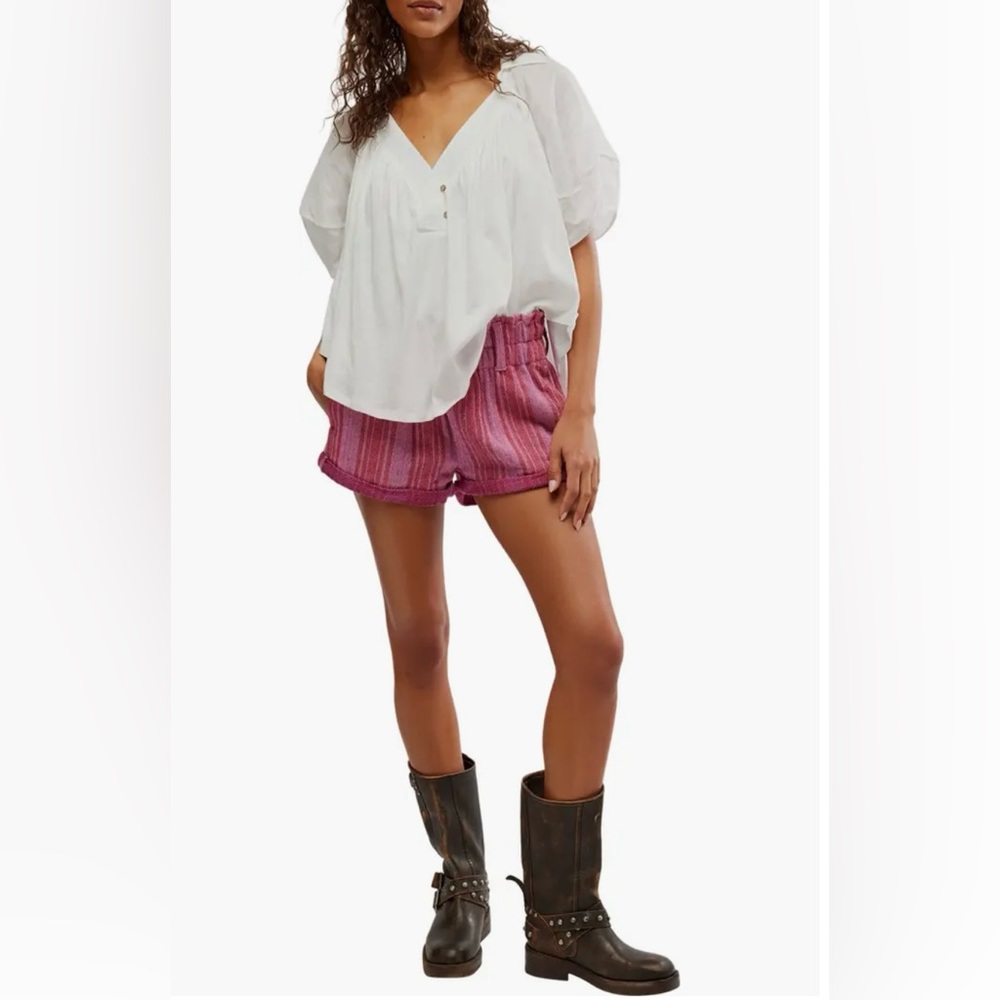 Free People We The Free Sunray Mixed-Media Babydoll Top